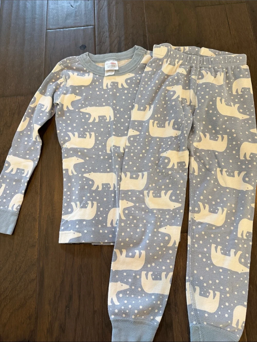 Hanna Andersson Light Blue and White Polar Bear Cotton Pajama Set